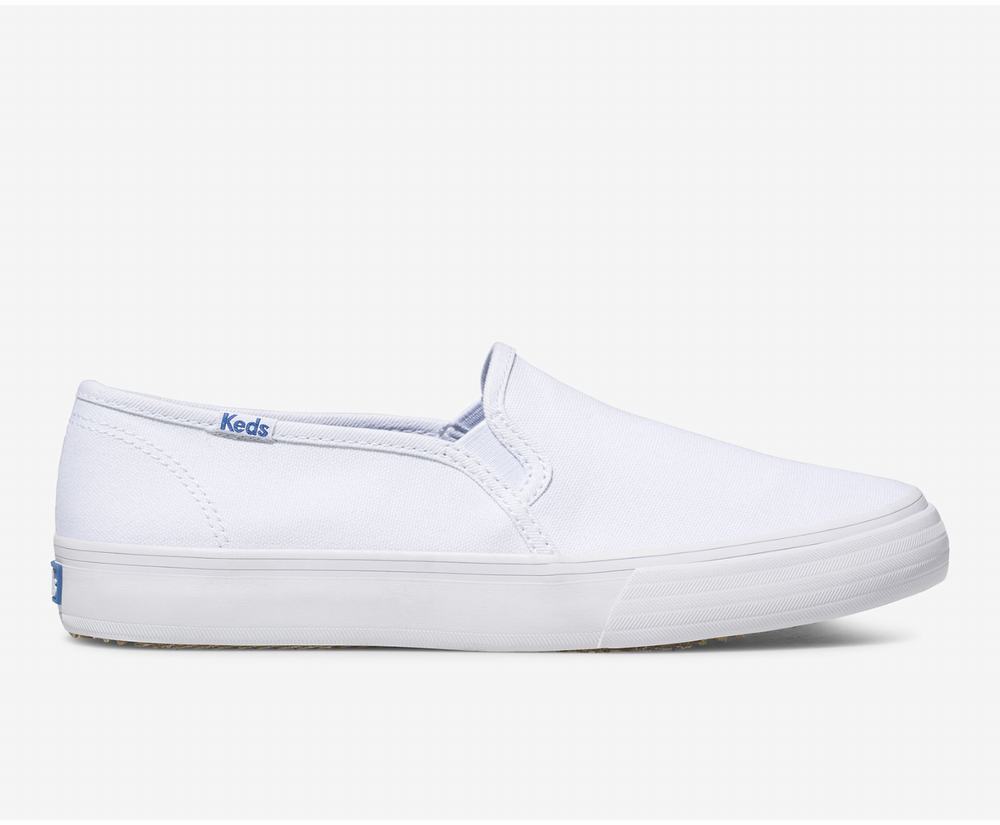 Women's Keds Double Decker Slip Ons White 4701823WC - South Africa